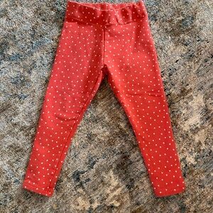 Boden Red Heart Pattern Leggings